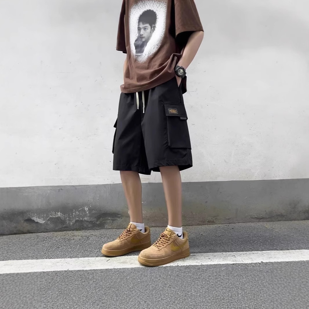 2025 Summer Large Size Loose Men's Shorts Cross-Border Sports Casual Pants Trendy Straight Cargo Pants