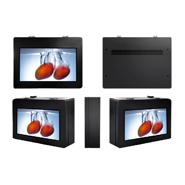 Máquina de publicidad exterior montada en la pared pantalla destacada impermeable protección contra rayos pared colgante de propaganda al aire libre máquina todo en uno