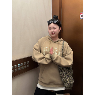 plus size Women's New American Hooded Sweatshirt Women's High Street Design Sense Niche Trendy Brand Loose All-match Casual Jacket