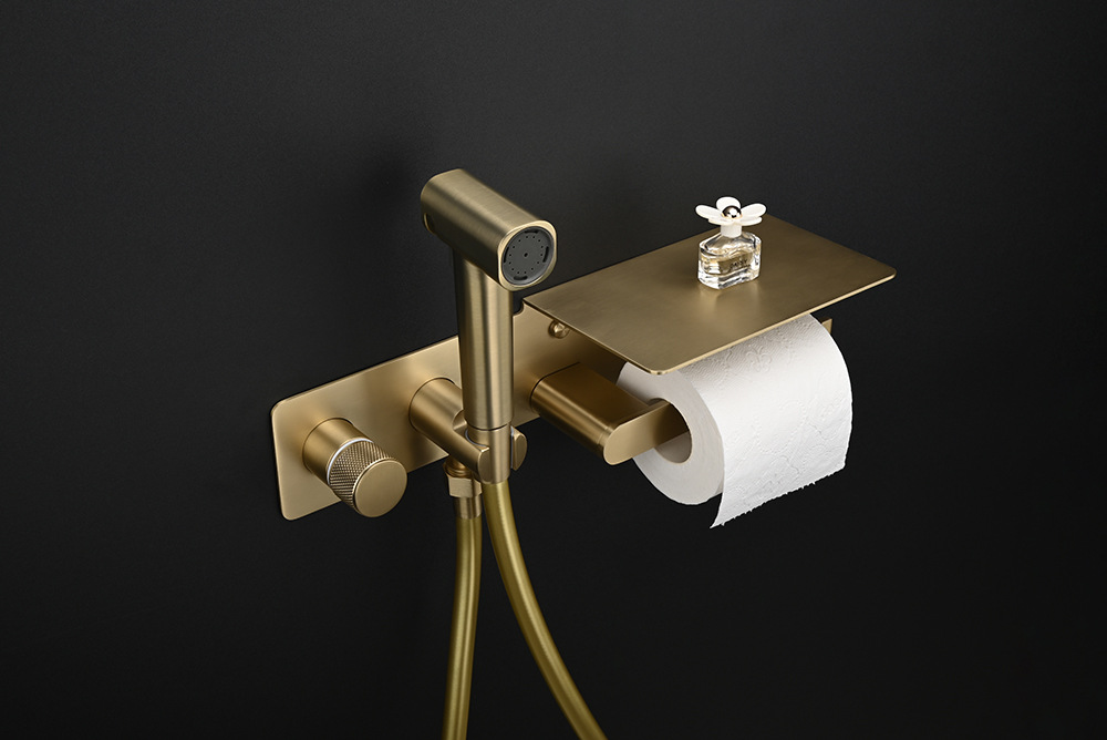 Bathroom toilet spray gun companion set, bathroom toilet cold and hot washbasin, concealed toilet spray gun with tissue holder undefined