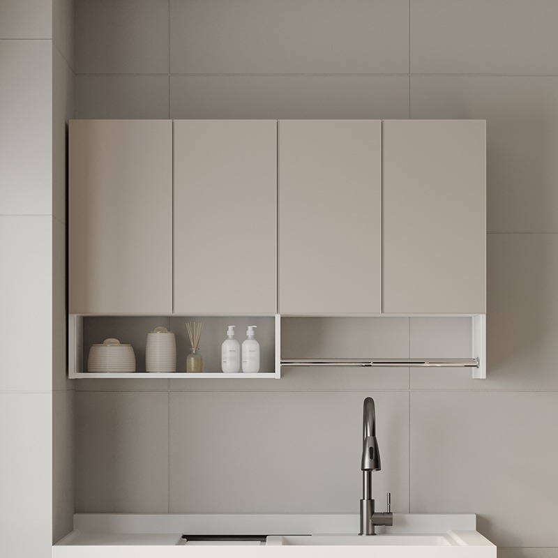 Gabinete de almacenamiento de balcón de aluminio espacial grueso tipo pared colgante gabinete de almacenamiento de cocina gabinete de almacenamiento de pared