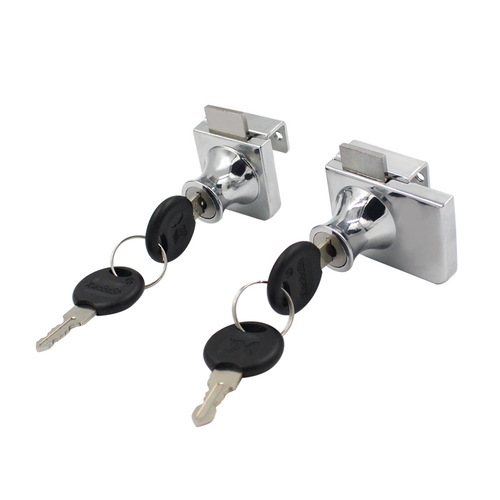 Glass cabinet lock, shopping mall display cabinet door lock, single and double door window lock, mobile phone counter double-open sliding glass sliding door lock