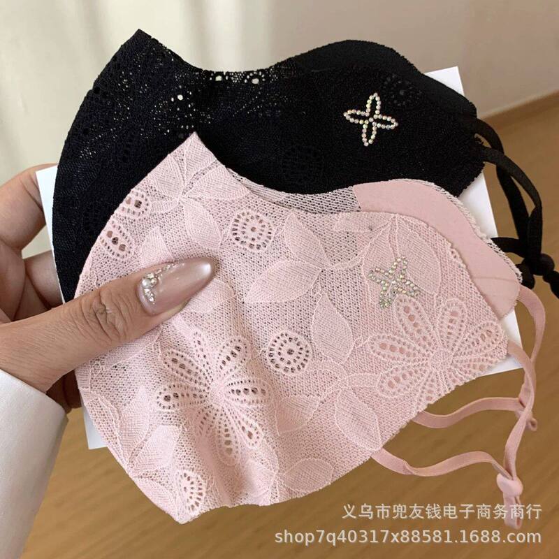 Summer New Stylish Lace Mask, Lightweight and Breathable, Flat Fishbone 3D Sun Protection Mask, Eye Protection Factory