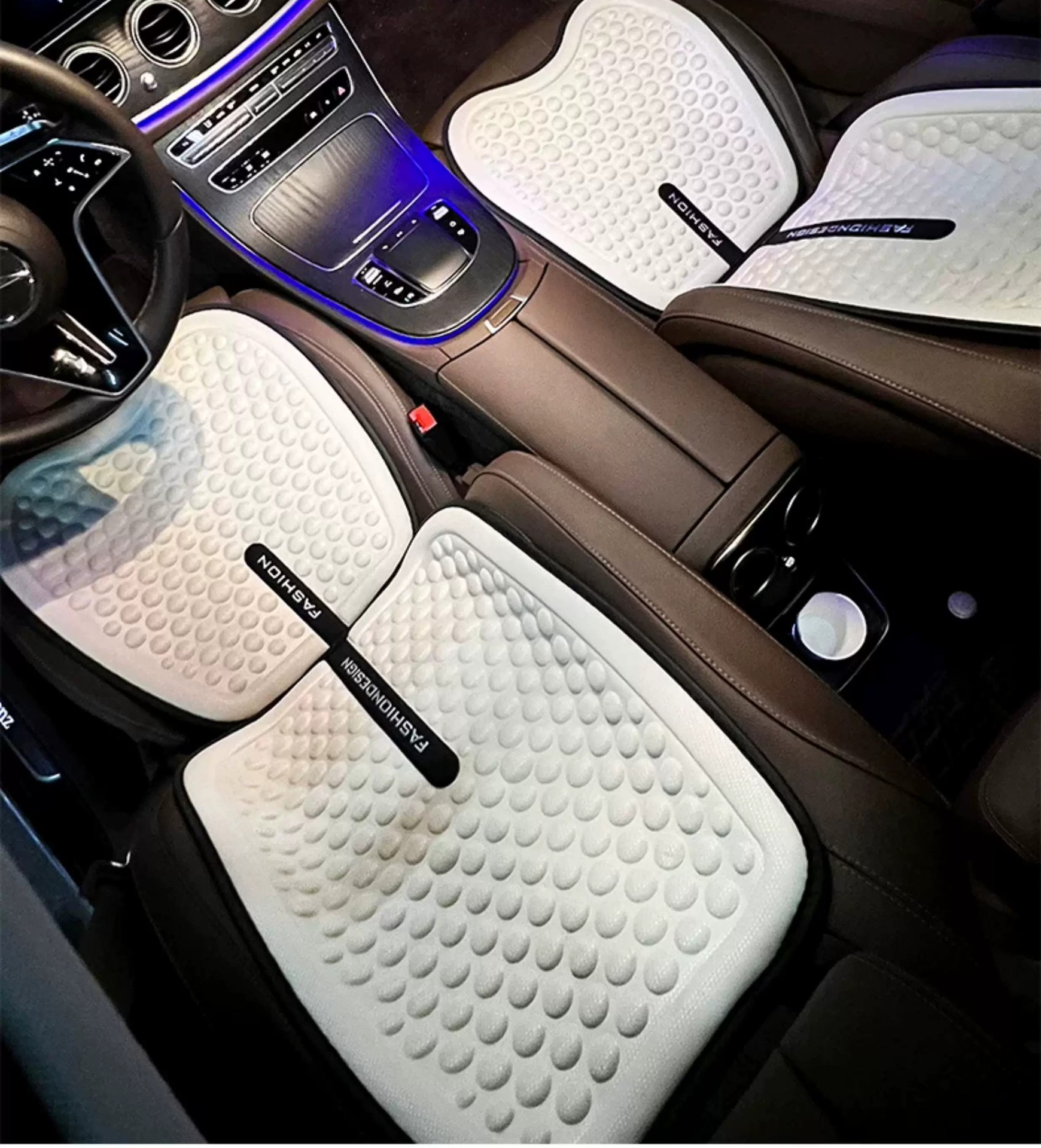 Car seat cushion, suitable for all seasons, summer ice silk seat pad, women's car interior cushion, half-wrap seat cover, ventilated seat pad
