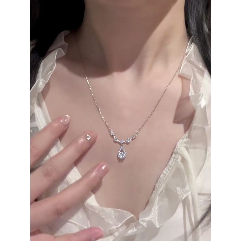 S999纯银「鱼人之泪」项链女超闪轻奢小众配饰送女友闺蜜礼物|undefined