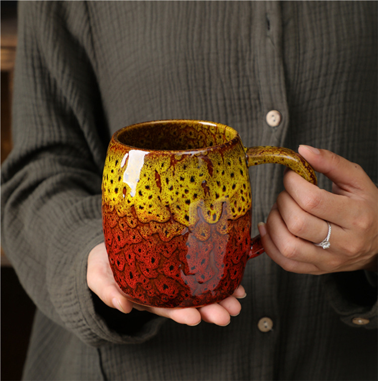 Ceramic Coffee Mug Large Capacity Creative Kiln Change Glacier Cup_voghion.com
