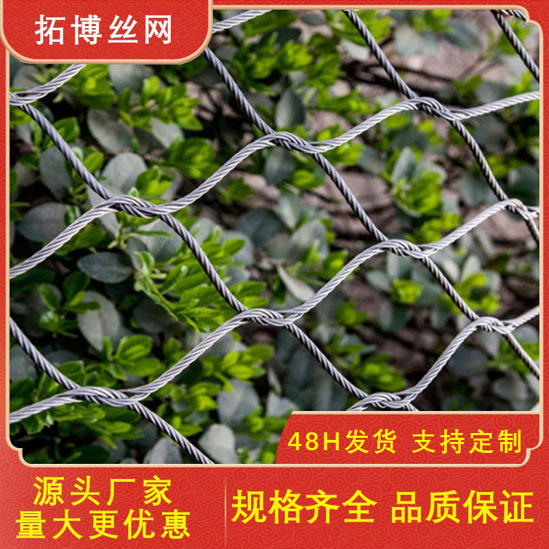 厂家批发304不锈钢绳网编织卡扣钢丝绳网植物攀爬网墙壁装饰网