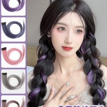 挂耳染假发片女多巴胺彩色挑染接发片一片式轻薄无痕漂染发条贴片