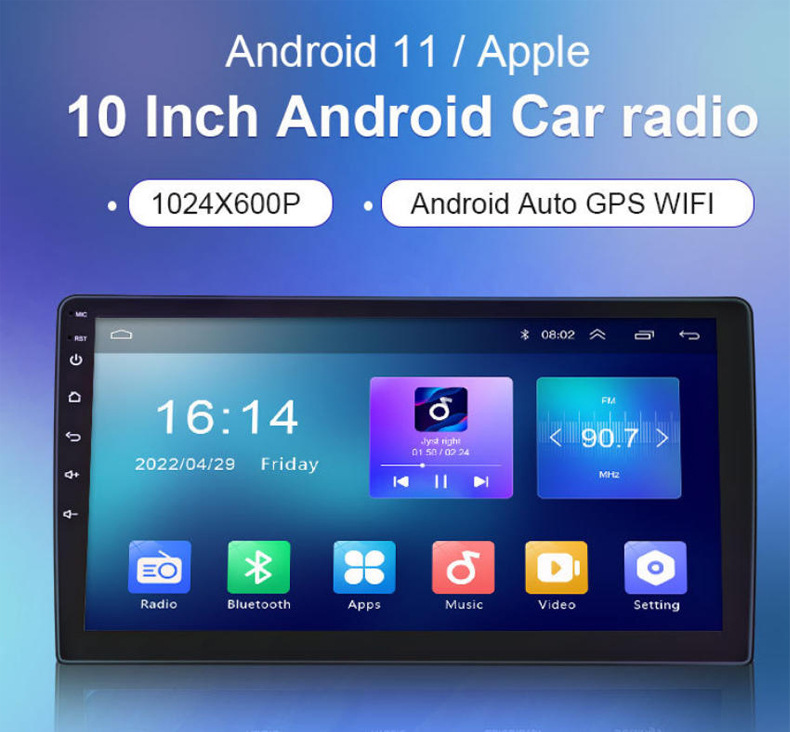 Large-Screen Carplay Car Mp5 Player Android Navigation All-In-One Car Central Control Radio USB Card Slot