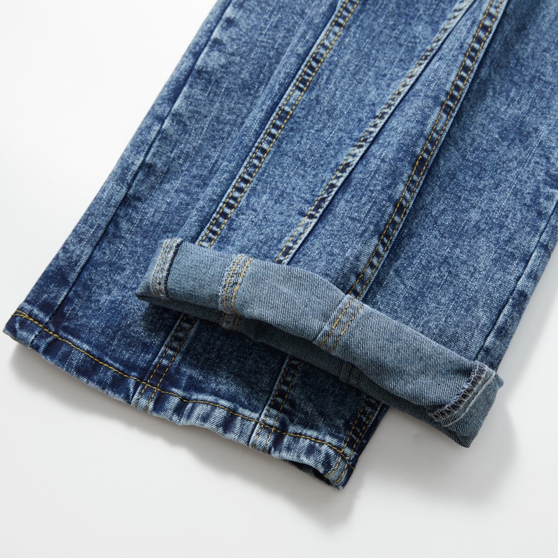 Men's Washed Patchwork Flared Jeans High Street Style New American Exclusive Vibe Denim_viptrois.com