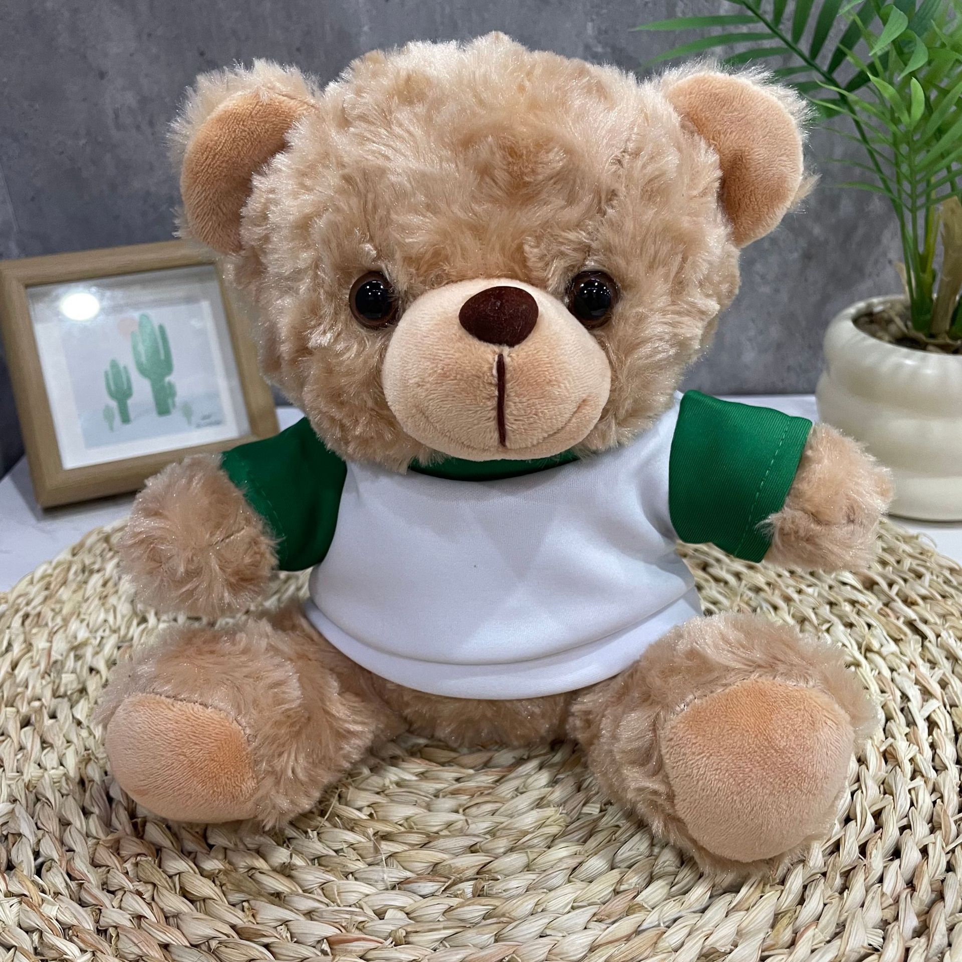 Teddy Bear se puede imprimir LOGO evento de vacaciones muñeca regalo para el hogar adornos de escritorio abrazar juguetes de peluche