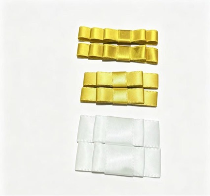 Gold Handmade Bow Shoe Gift Box Clothing Accessories Double-Sided Bow with Gold Edge Polyester Ribbon Wholesale