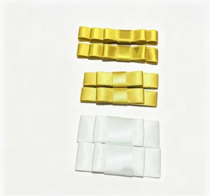 Gold Handmade Bow Shoe Gift Box Clothing Accessories Double-Sided Bow with Gold Edge Polyester Ribbon Wholesale