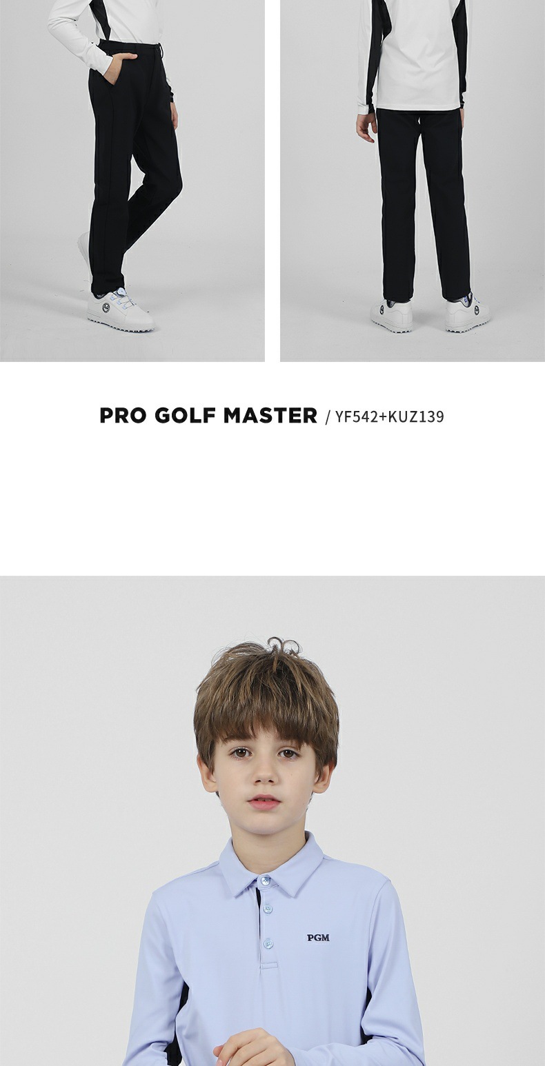 Áo golf dài tay trẻ em PGM – áo thun thể thao bé trai thiết kế ve áo mềm mại — YF542-màu xanh nhạt, YF542-màu xanh nước biển, YF542-màu trắng chi tiết 7