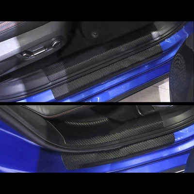 Other Automotive Interior Supplies C 03 car anti-kick pad - 18-22-lk03-internal-and-external-threshold-strips-8-pieces-carbon-fiber-pattern