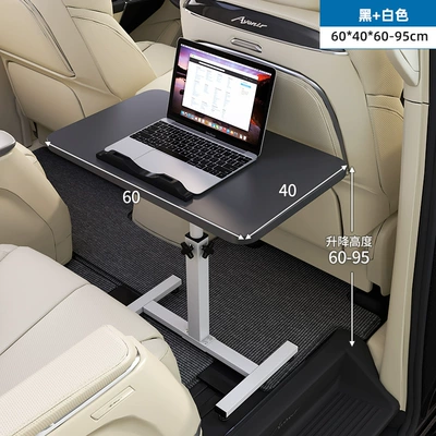 Car table board, foldable dining table co-pilot front - luxury-car-exclusive-deep-black-60x40