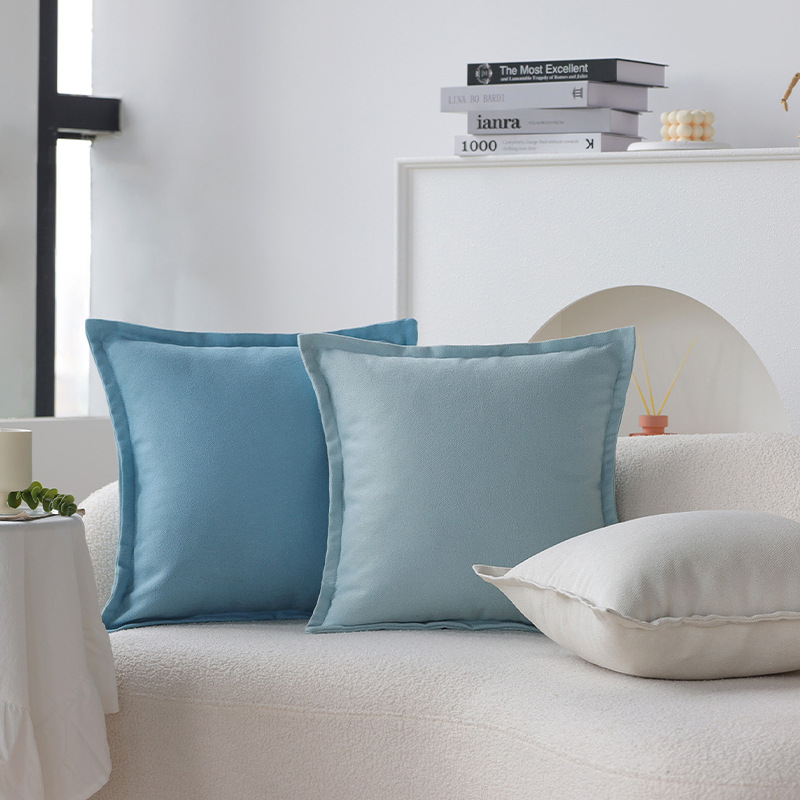 Azul estilo nórdico almohada sofá simple almohada sala de estar sensación de alta calidad almohada hotel decoración suave