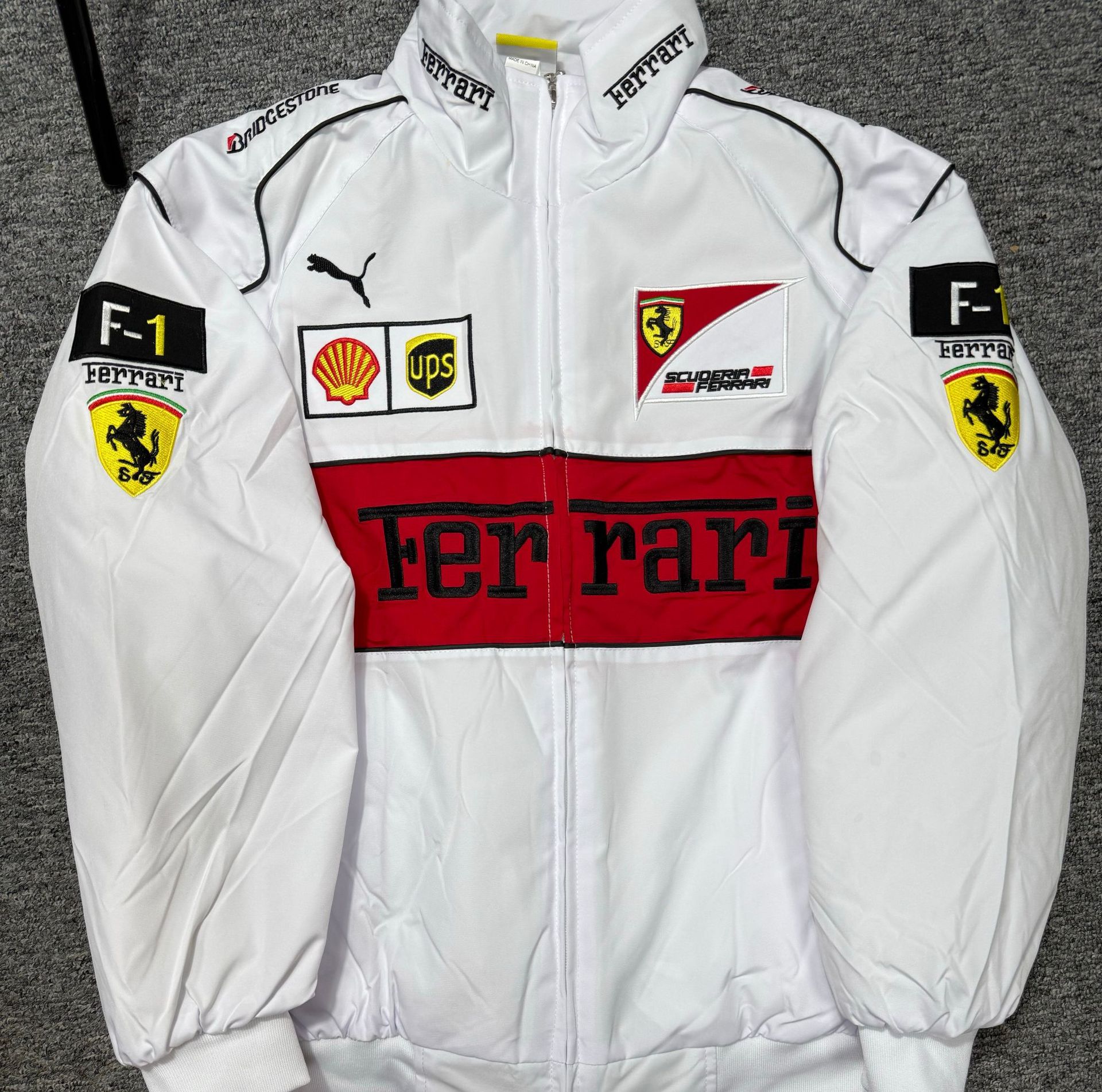 F1 Racing Suit for Men and Women, Ferrari Embroidered Jacket, Cycling Motorcycle Jacket, Trendy Brand Sports Cotton Jacket