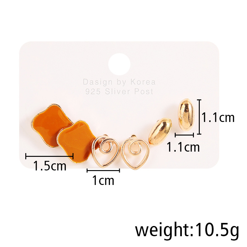 1 Set INS Style Fashion Heart Shape Alloy Plating Womenu0027S Ear Studs