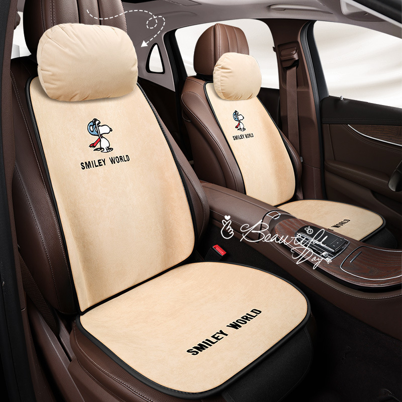 麂皮绒卡通简约四季通用汽车坐垫 适用于比亚迪海豚秦宋plus元唐