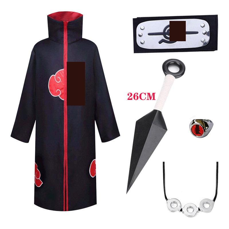 披风+叛忍+朱戒+三环项链+白色大苦无