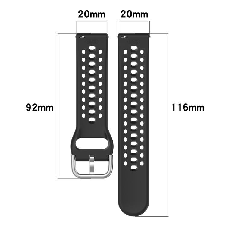 xDfind universal plata hebilla de silicona pulsera deportiva 20mm para una variedad de reloj inteligente de marca