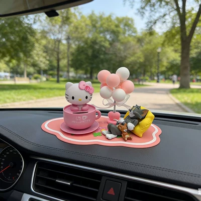 Accessories Dashboard Ornament Creative | Car ornaments - pink-hello-kitty-balloons-tom-pink-anti-slip-mat