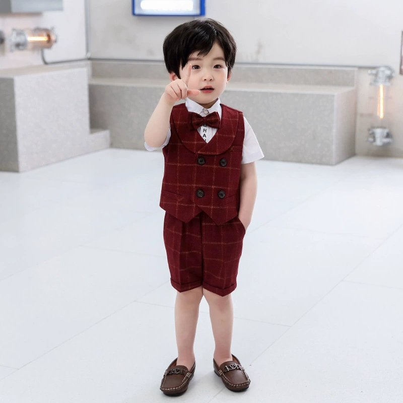 Children's suit, summer vest, set, wedding dress, piano performance costume, new collection, Birthday gift