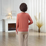 中老年女装针织开衫羊毛打底衫上衣宽松圆领春秋妈妈毛衣绣花外套，女装针织衫/毛衣，妃慕昵服饰