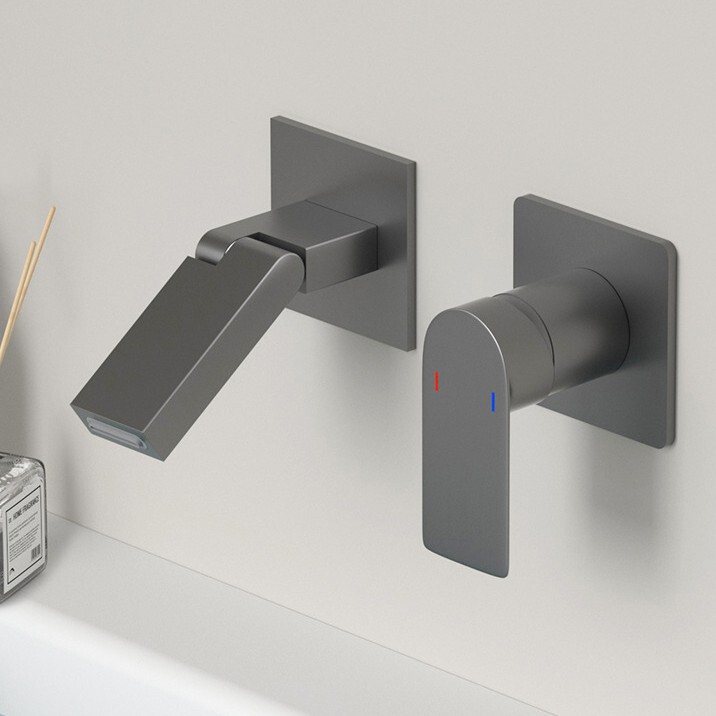 Wall-entering basin hot and cold faucet all-copper integrated hot melt embedded box embedded hidden folding concealed faucet