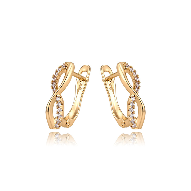 Aretes de Figura 8 con Broche D de Aleación de Cobre para Mujer