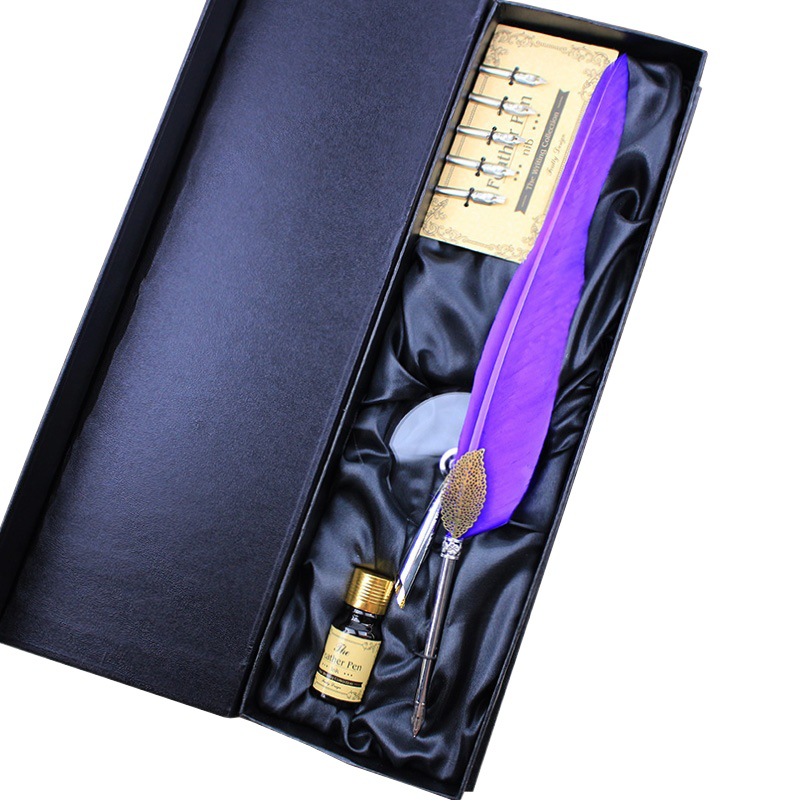 T01CA-L2 corporate gifts business meeting gift real estate promotion European retro dipping goose feather pen