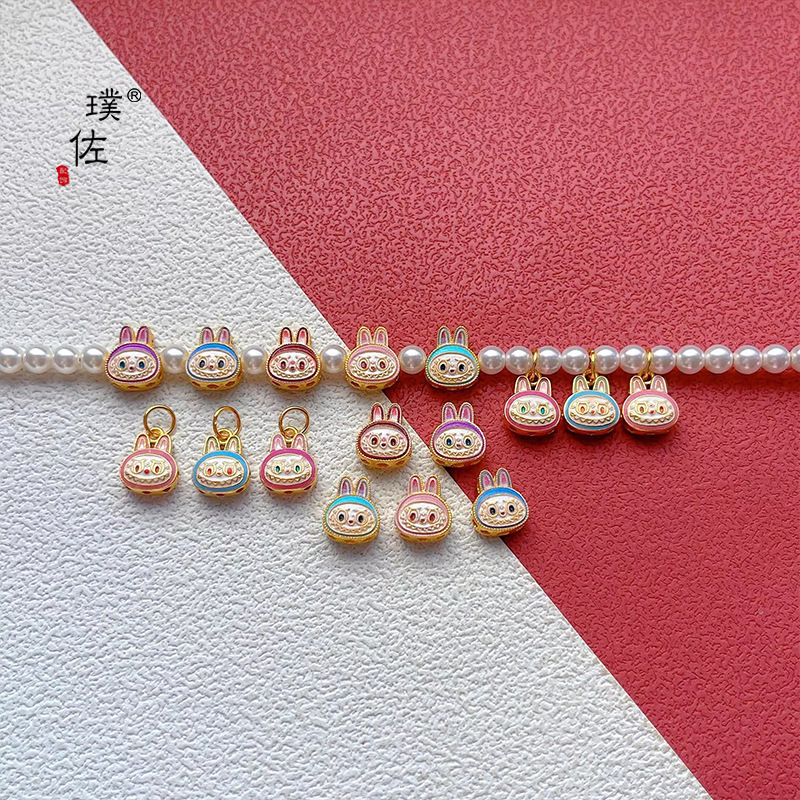 Puzuo gold shop with gold diy accessories labubu pull transfer beads necklace bracelet cartoon trend cute