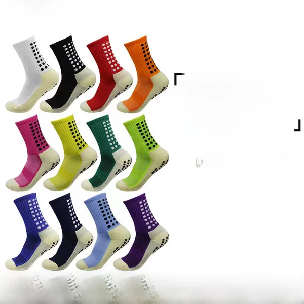 Cross-Border Wholesale of New Anti-Slip Mid-Length Socks with Adhesive Dots, Football Wear-Resistant, Sweat-Absorbent, Towel Bottom, Thickened, Amazon
