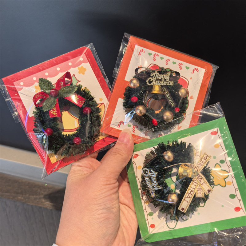 小红书同款圣诞花环冰箱贴家居摆件咖啡机洞洞板猫眼装饰贴吸铁石|undefined