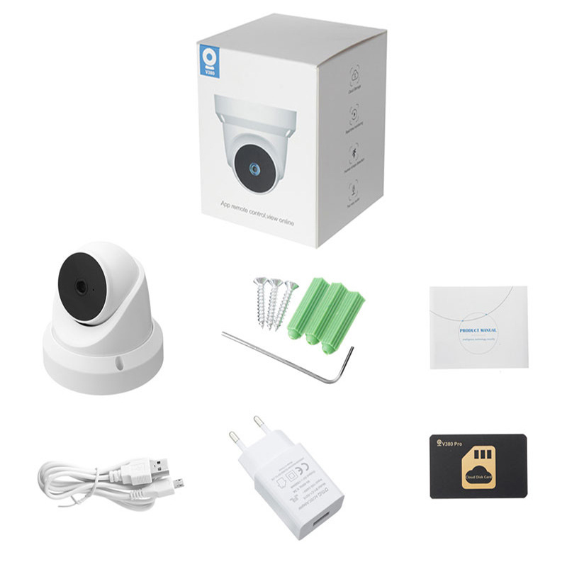 半球WiFi网络摄像头 1080P高清室内外海螺摄像头V380无线监控器