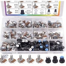 100PCS电位器套件WH148B1K5K10K20K50K250K500K1M欧姆电位器分类