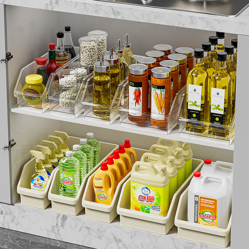 Caja de almacenamiento de gabinete con poleas caja de almacenamiento de condimentos de cocina caja de almacenamiento de artículos diversos caja de almacenamiento de refrigeración doméstica