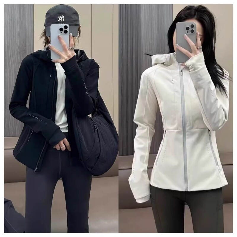 Crosschil Softshell Waterproof and Windproof Slim-Fit Hooded Sports Jacket for Women with Lulu Original Label Stamp Crosschil Softshell Waterproof and Windproof Slim-Fit Hooded Sports Jacket for Women with Lulu Original Label Stamp