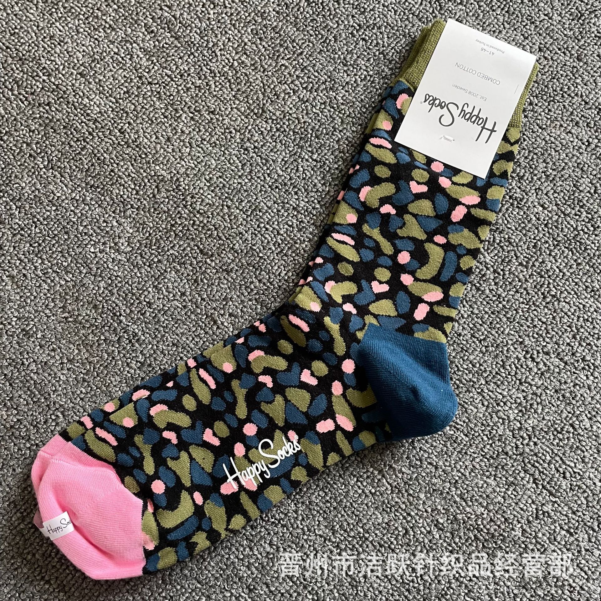 Happy socks新品高品质ハイレザー男性ソックススウェーデンコットンソックスファッションソックスカップルinsロング美脚ソックス