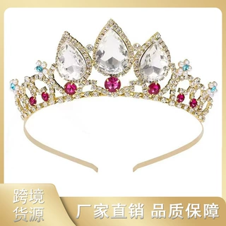 欧美跨境热卖女士发饰发箍水滴可爱王冠流行水钻发冠皇冠批发饰品