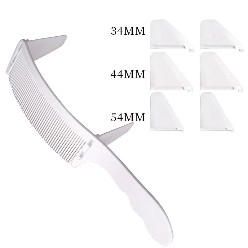 Peine de corte de pelo de los hombres S-tipo de cortadora de cabello peine de arco peine plano peine curvo salón de pelo plano pinza de posicionamiento límite peine