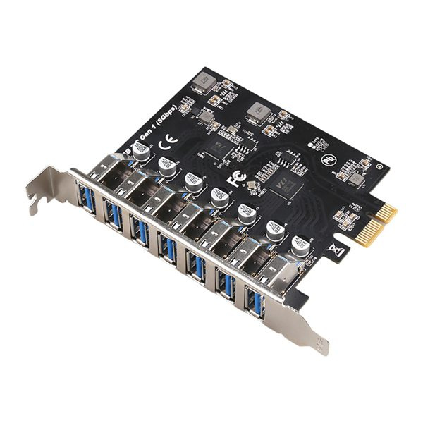 PCIE a USB3.0 Tarjeta de adaptador de 7 puertos PCI-E computadora de escritorio tarjeta de expansión libre fuente de alimentación externa NEC chip