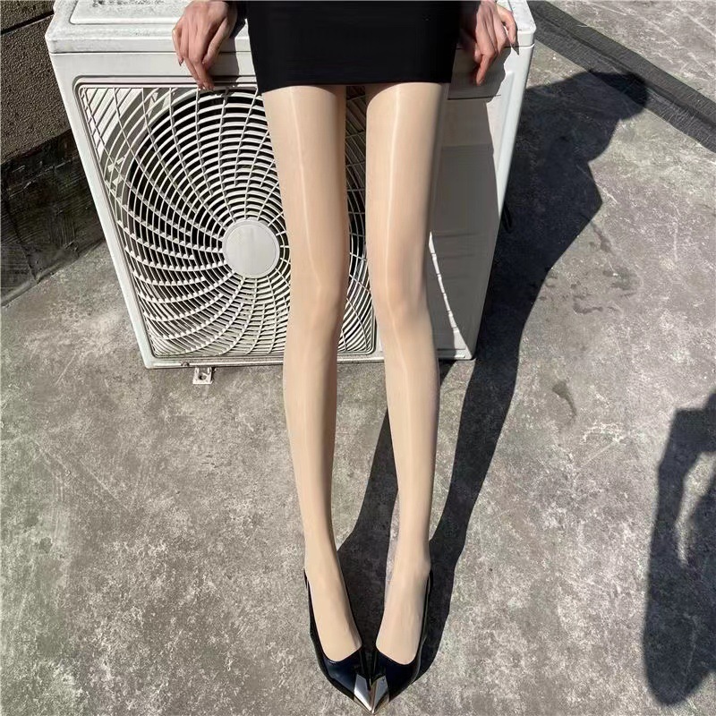 Oil Glow Ultra-thin Sheer Pantyhose, Pearlescent Anti-hook Silk Stockings, One Size — detail image 4