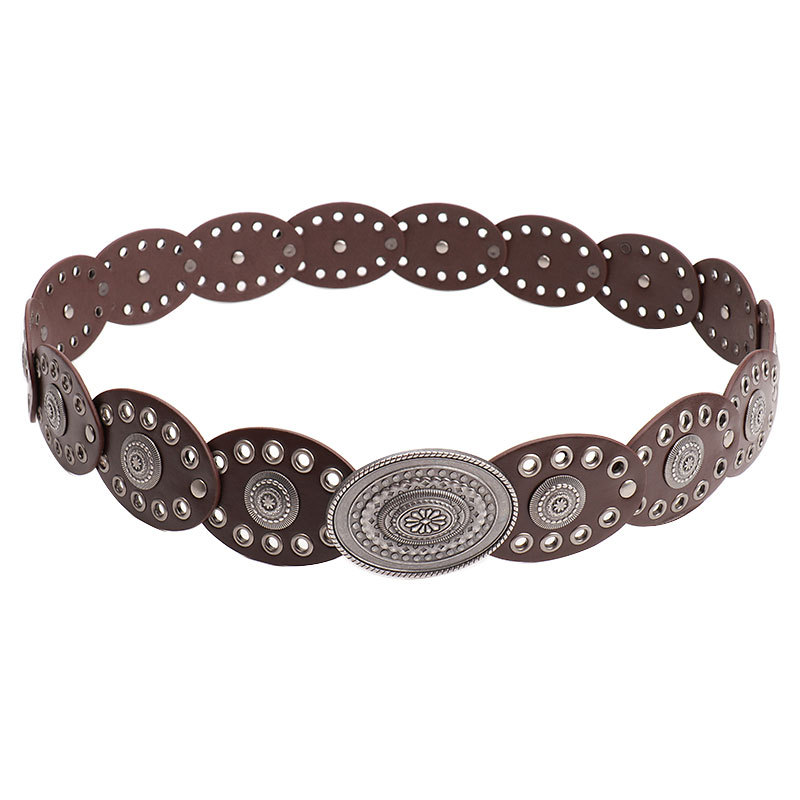 Cinturón punk con medallones y hebilla de aleación