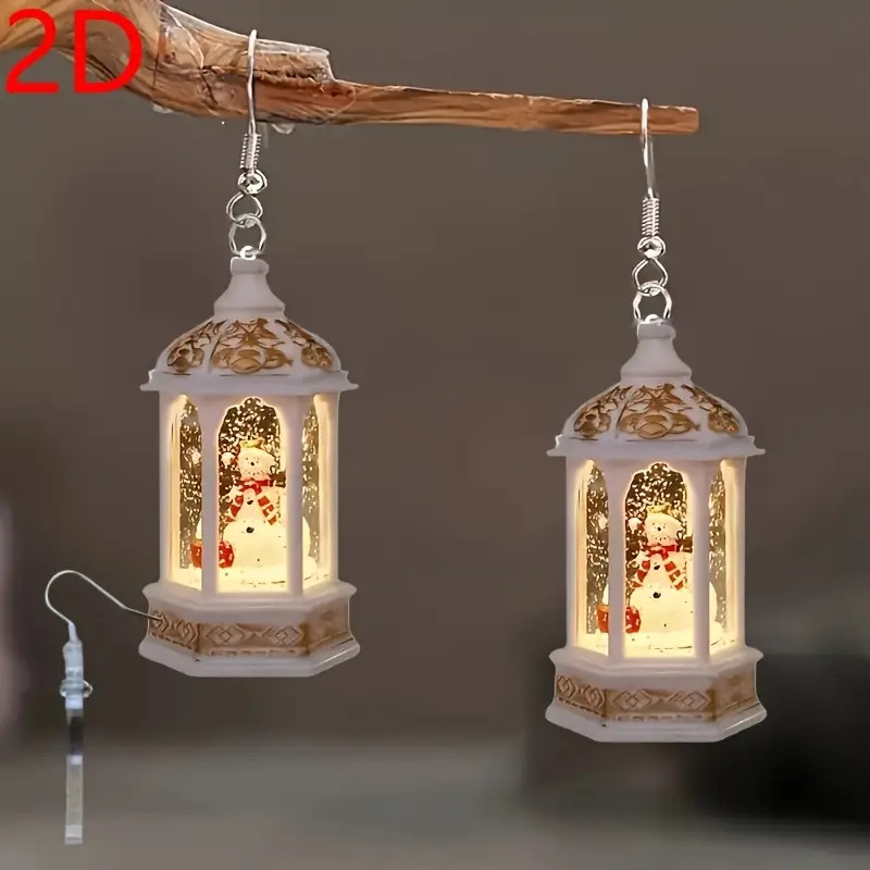 クロスボーダー新製品雪だるまランタンイヤリングアクリルクリスマススノーボールクリスマスイヤリング韓国のシンプルなパーソナライズされたイヤリング|undefined