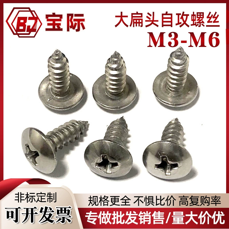 304 из нержавеющей стали большой плоской головкой Самонарезающий винт с плоской головкой крест-винт с головкой зонтика M3M4M5M6