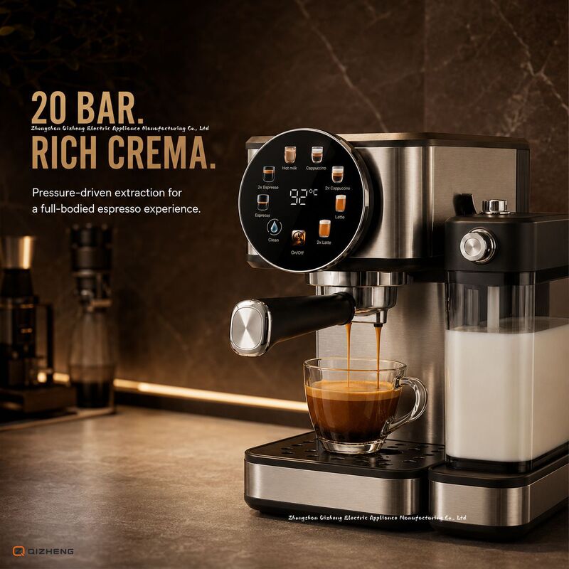 New Italian-style multi-functional coffee machine for export, featuring a milk frother, color screen, smart touch controls, dual boilers, and high-pressure capabilities, suitable for cross-border sales New Italian-style multi-functional coffee machine for export, featuring a milk frother, color screen, smart touch controls, dual boilers, and high-pressure capabilities, suitable for cross-border sales