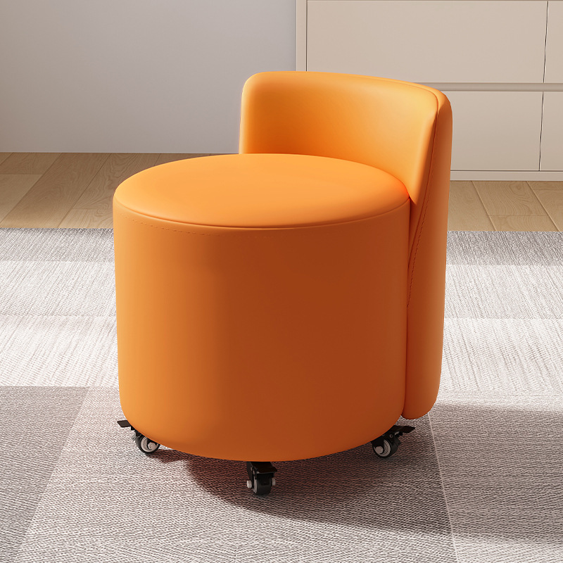 Rueda universal taburete pequeño hogar polea pequeño banco taburete bajo respaldo silla pequeña Luz de lujo suave bolsa sofá taburete Cambio de zapatos taburete
