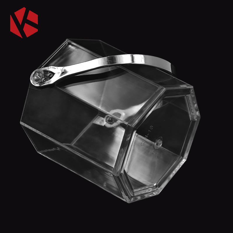 Cubo de hielo octogonal transparente Cubo de vino de champán de plástico para el hogar Bar del hotel Cubo de hielo KTV Cubo helado Cubo de cerveza